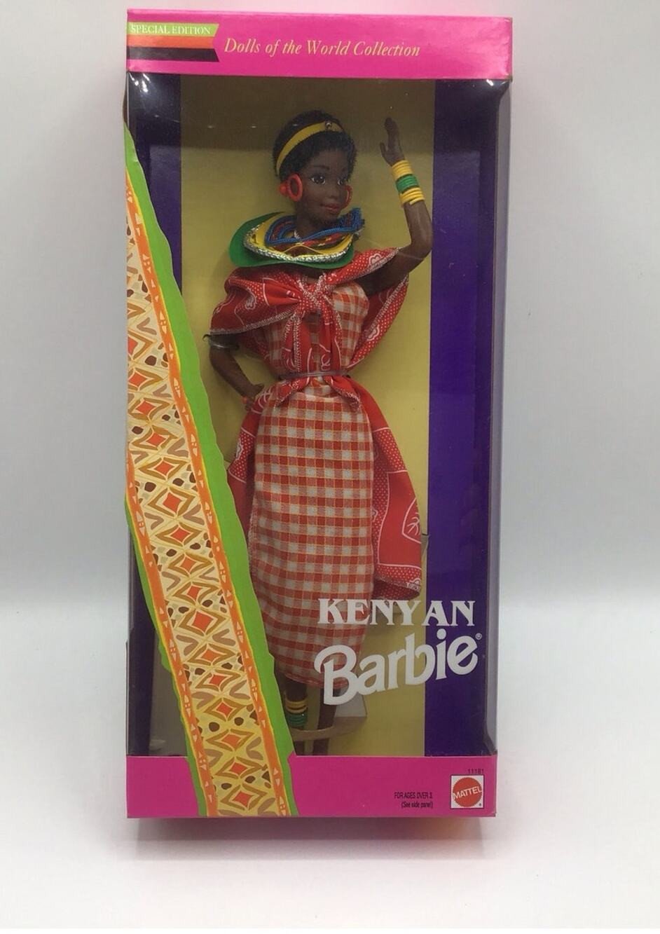 1993 Mattel Kenyan Barbie Dolls of the World Masai Shuka Kanga Vintage NIB 11181